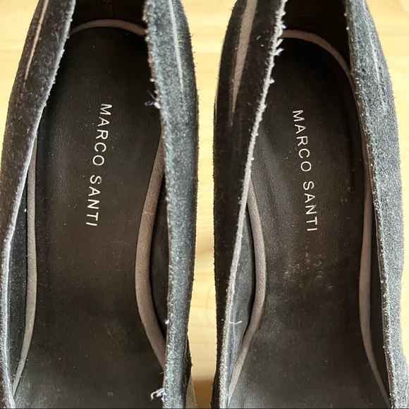 Marco Santi Grey Black Peeped Toed Heels Pumps size 6.5 - Picture 3 of 10